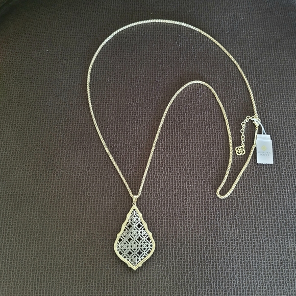 Kendra Scott Jewelry - ✨️HP✨️ Kendra Scott Aiden Long Pendant Necklace in Silver🤍 Filigree Mix - NWT